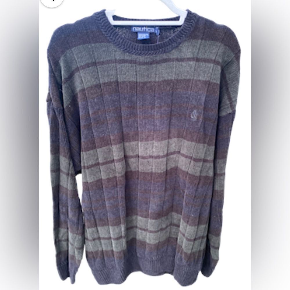 NWT Men’s 100% Cotton Pullover Sweater by Nautica Subtle Plaid Size XL